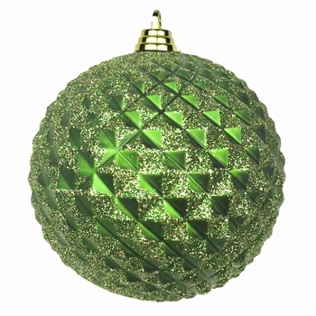 Diamant kerstballen Antiek Groen. 8 cm Doos a 160 st